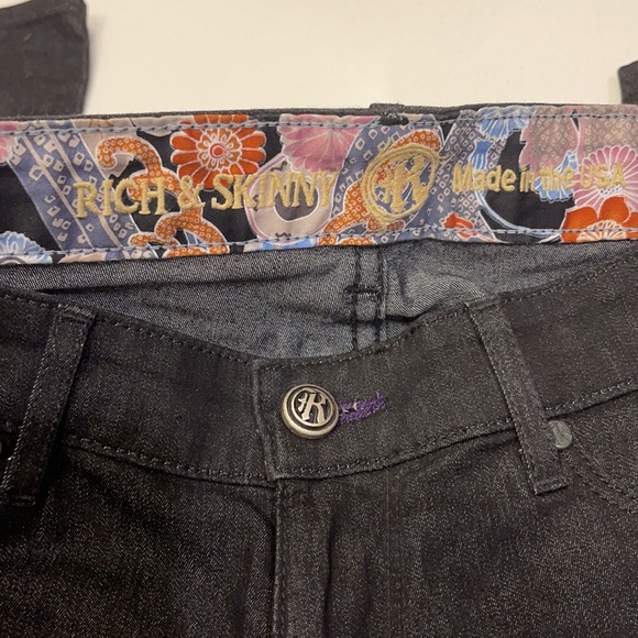 rich & skinny 155060je black rinse a905 skinny jeans 25 - Picture 2 of 6
